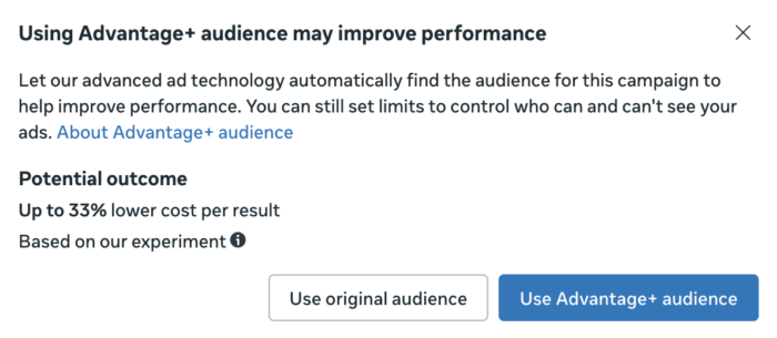 Advantage+ Audience Benefits